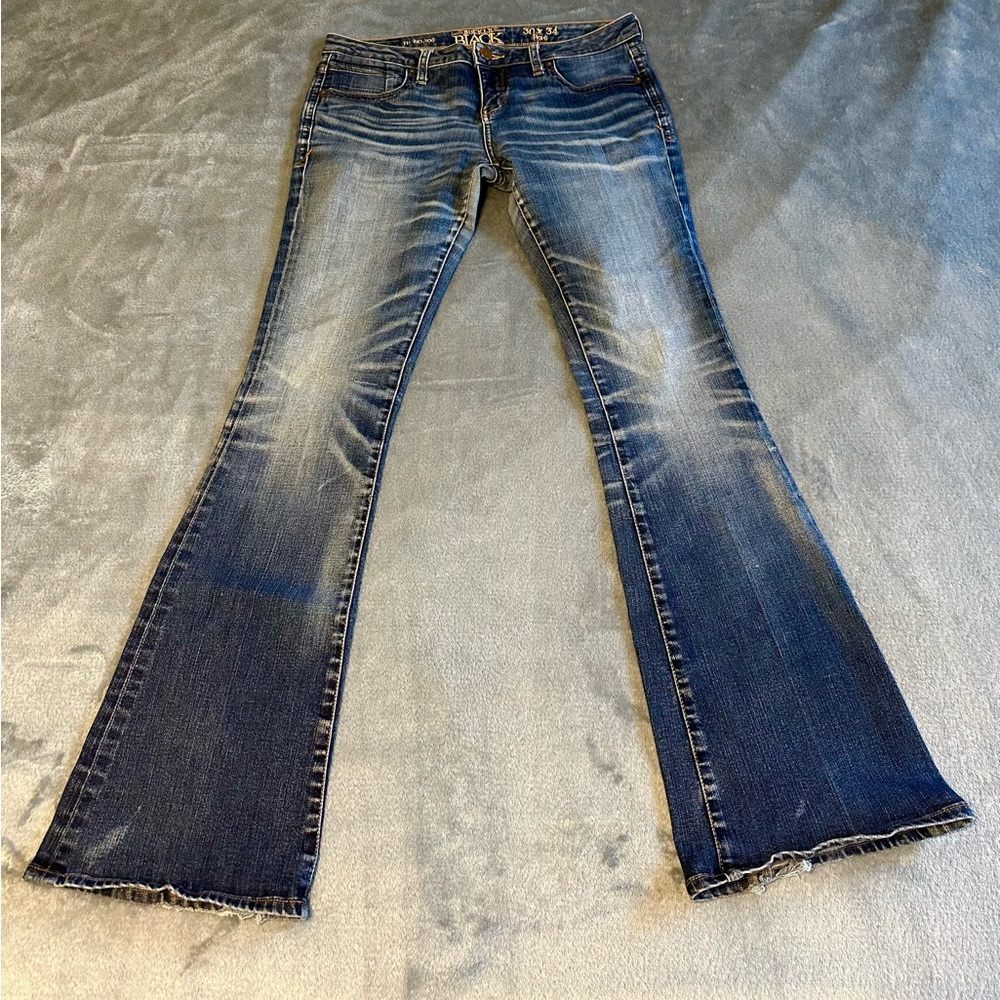 Buckle flare jeans